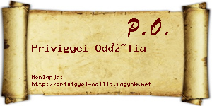 Privigyei Odília névjegykártya